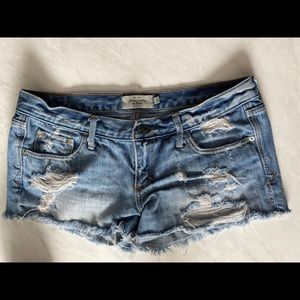 Abercrombie distressed denim shorts